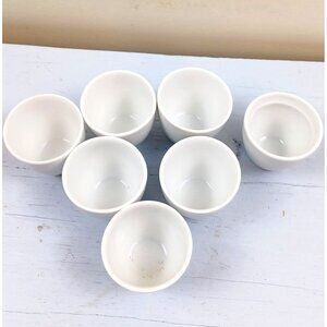 Set Of 7 Vintage Thomas Germany Porcelain White Egg Cups 2-Inch Mid-Century Mode